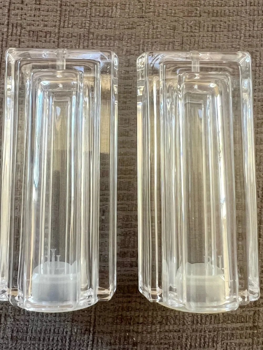 Ralph Lauren Clear Crystal Ribbed Salt and Pepper Shakers